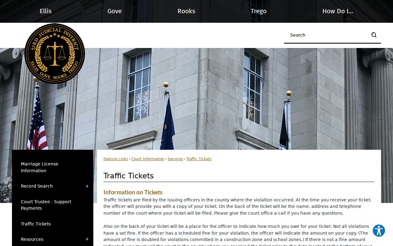 Official 23rd Judicial District traffic ticket payment and contest instructions